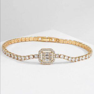 14K Gold 3ct Square Diamond Baguette Tennis Bracelet Princess Cut Womens Jewelry
